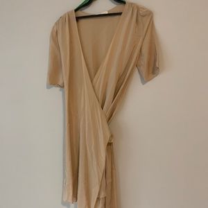 Paper Crown Nude Bridesmaids Wrap Dress